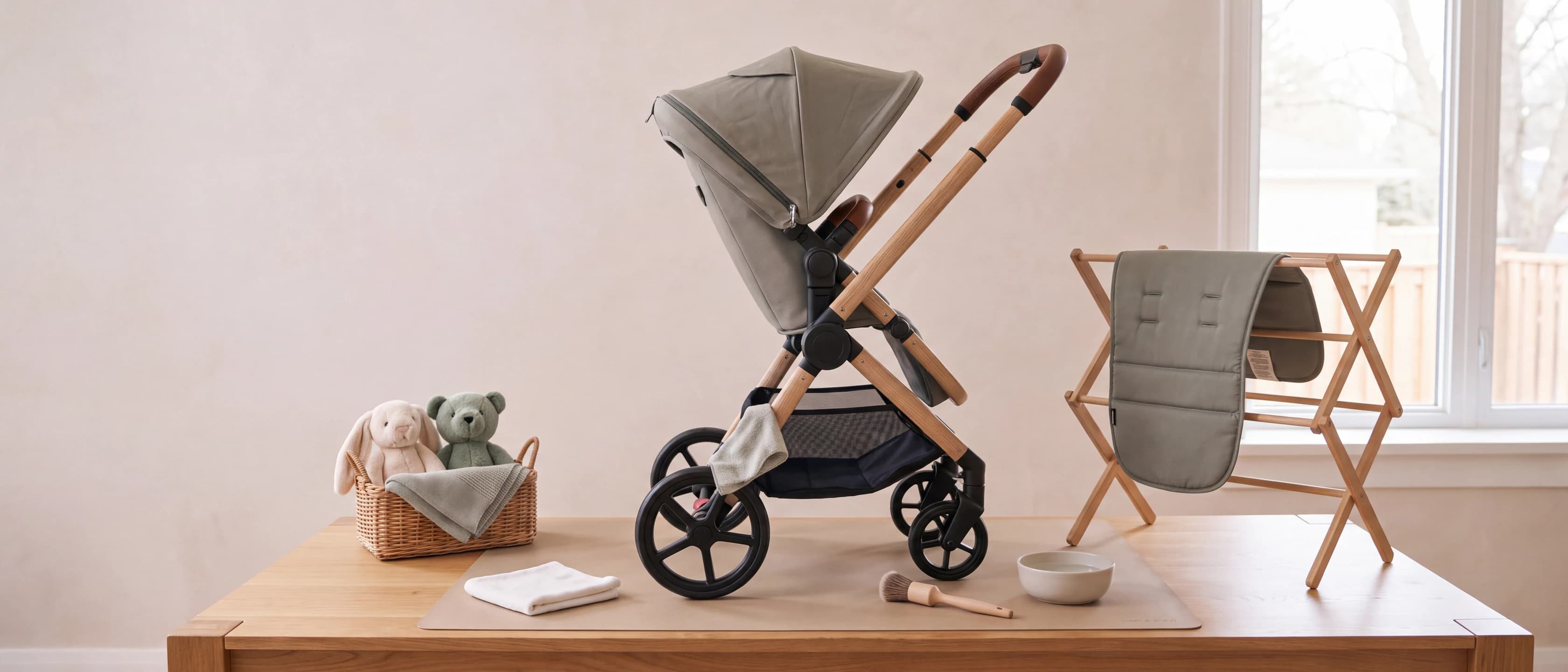 A stroller prepared for a before-travel condition record